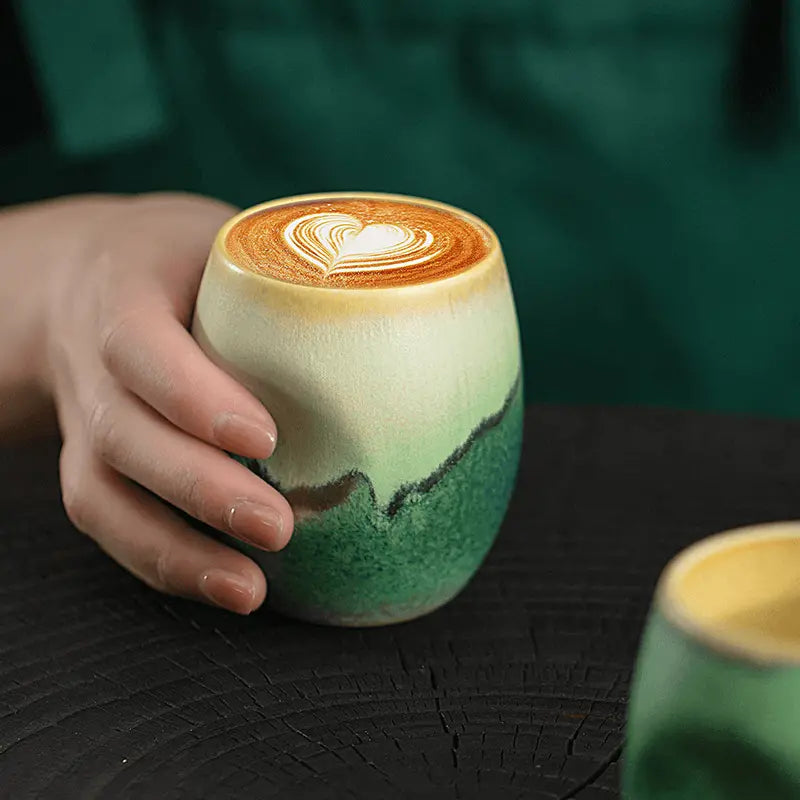 Zonema Natural-Glaze Ceramic Espresso Mug â€?Handcrafted Matte Finish