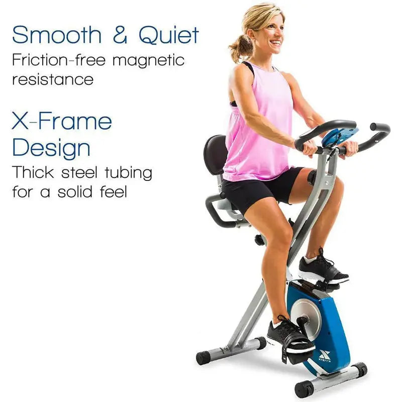 XTERRA FB350 Folding Exercise Bike â€?Silver Frame, Magnetic Resistance & Space-Saving Home Fitness