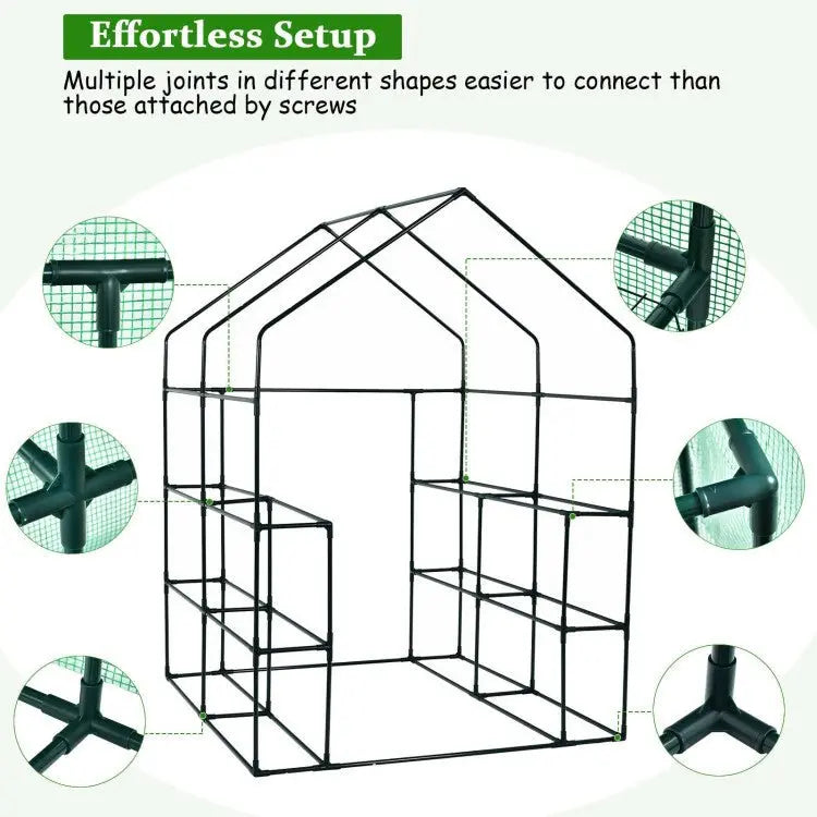 Spacious 56-Inch Walk-In Garden Greenhouse with Observation Windows
