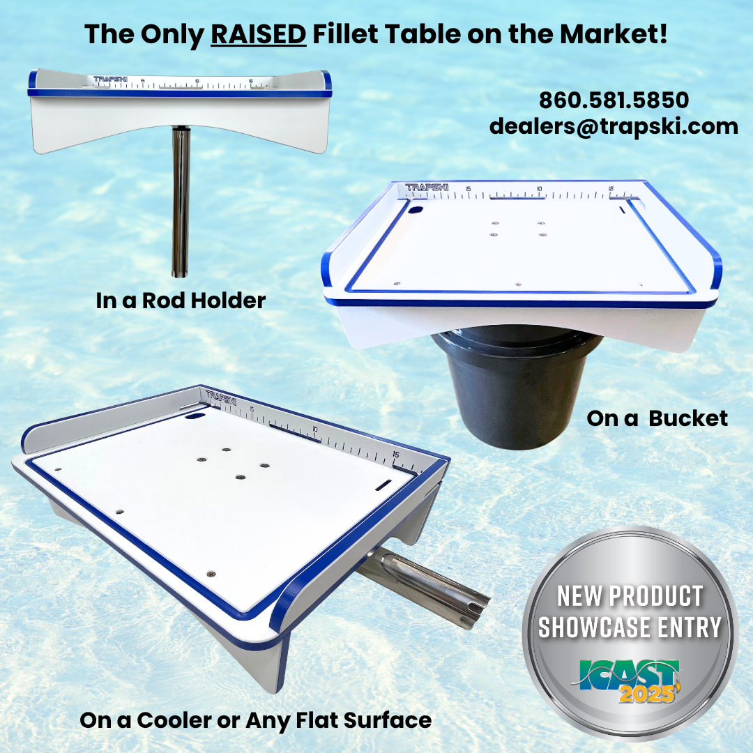 Premium Rod Mount 18" or 33" Raised Fillet Table â€?3-in-1 Bait & Fish Station | Fits Rod Holders, Buckets & Flat Surfaces | Marine-Grade HDPE | Ruler, Juice Groove, Knife & Tool Slots