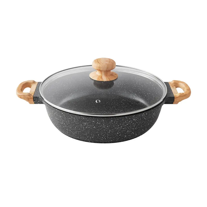 The Pioneer Woman Prairie Signature 12-Piece Cast Aluminum Cookware Set, Charcoal Speckle