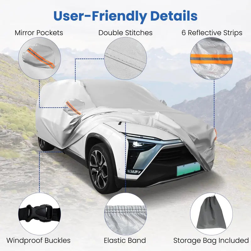SUV-Specific Car Cover â€?200-Inch Heavy-Duty Rain, Sun & UV Shield for BMW, Honda, Lexus & Mercedes-Benz