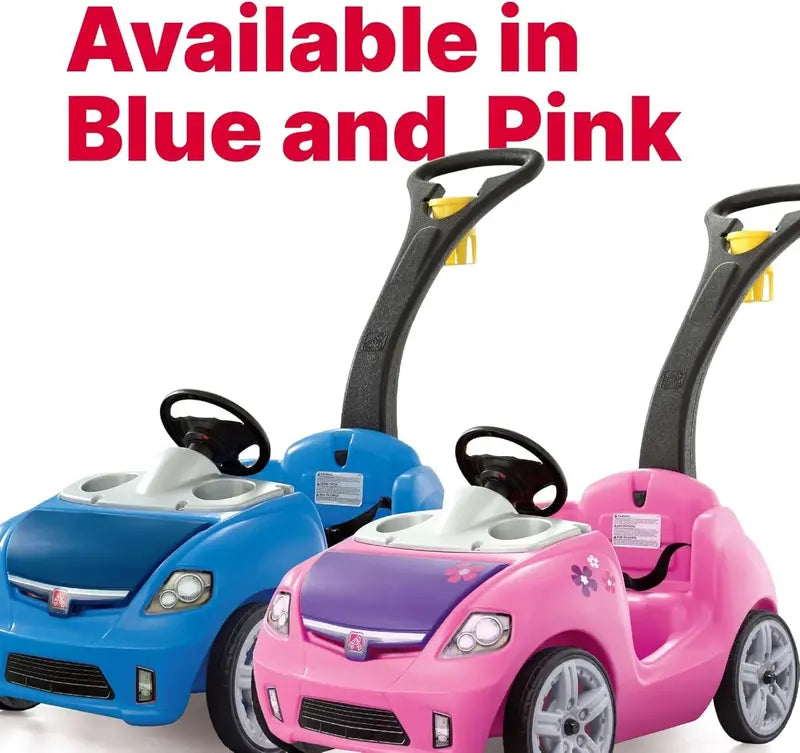 Step2 Whisper Ride II Pink Ride-On Car â€?Push Toy with Seat Belt, Compact Foldable Design, Stroller Alternative for Toddlers