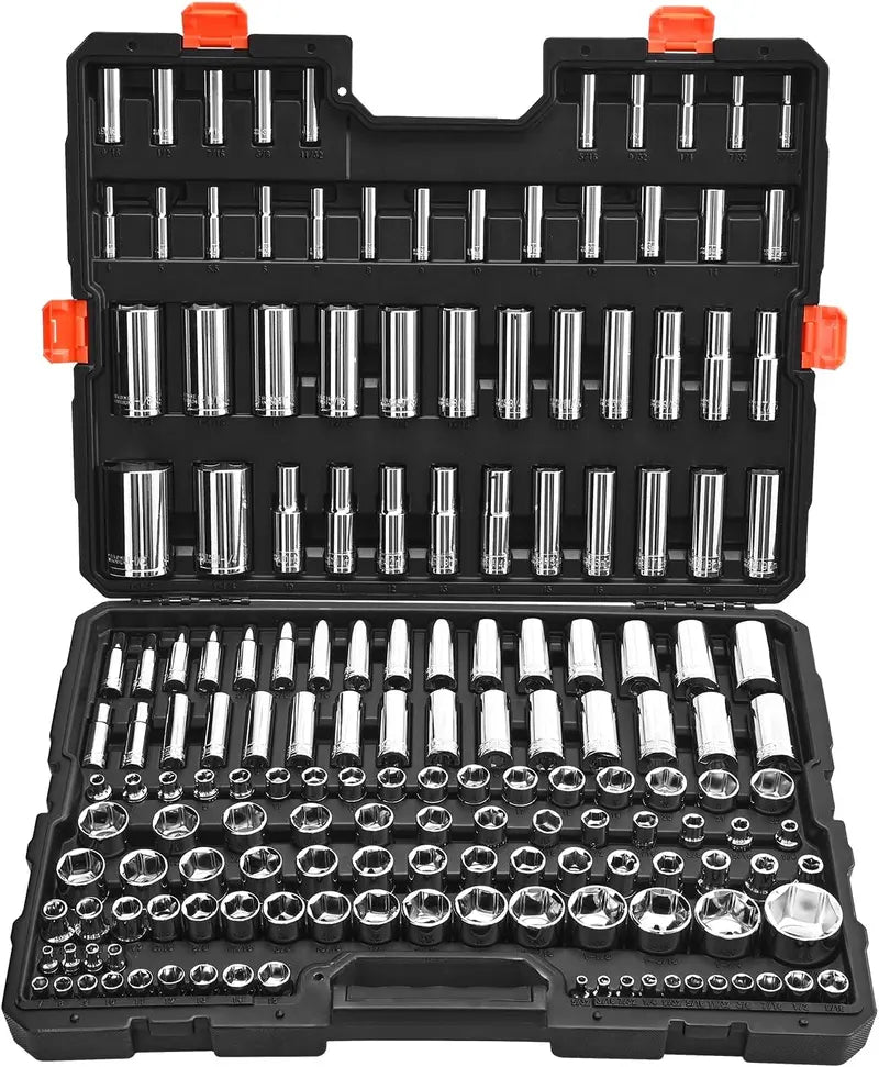 VEVOR Professional Mechanics Tool Set â€?Metric & Standard Socket Kit with Deep and Regular Sockets