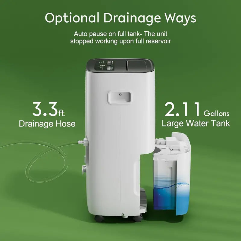 Waykar 2,000 Sq. Ft. Dehumidifier â€?Auto/Manual Drain Options, 0.66-Gallon Tank, Compact Design for Home & Basement Use