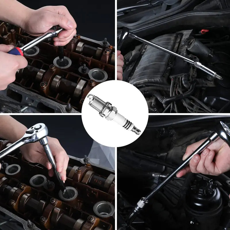 WORKPRO Extended Magnetic Spark Plug Socket Kit â€?6-Pc Thin-Wall Set with 4â€? 6â€? 11â€?Extensions