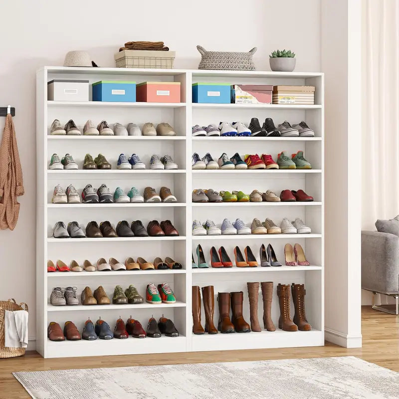Tribesigns Heavy-Duty Freestanding Shoe Cabinet â€?9-Tier Wood Storage for Up to 45 Pairs