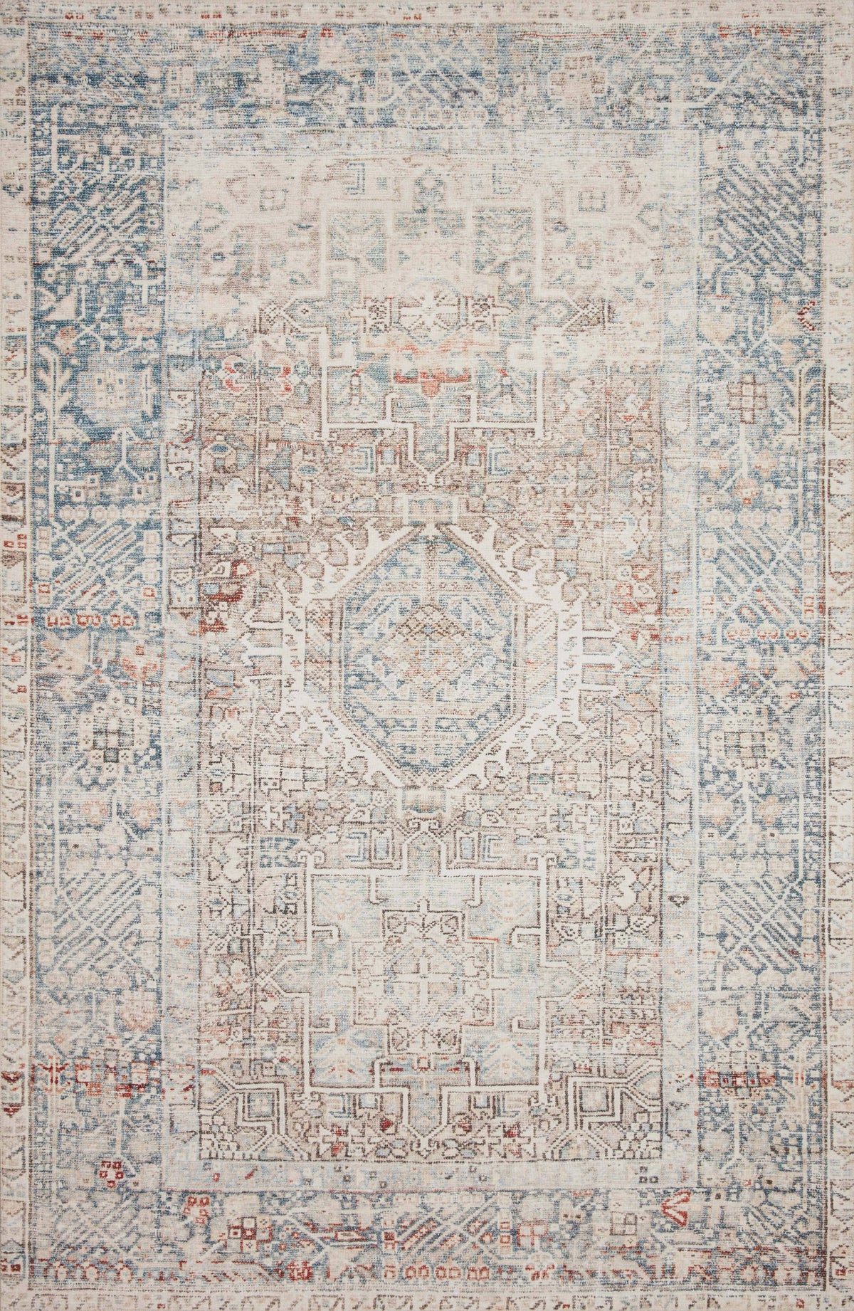 Chris Loves Julia x Loloi Jules JUL-07 Natural Ocean Area Rug - 8 ft 6 in x 11 ft 6 in