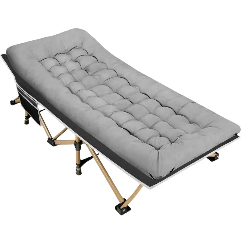 Wide 28â€?Folding Camping Cot with High-Density Mattress â€?600 lb Weight Limit