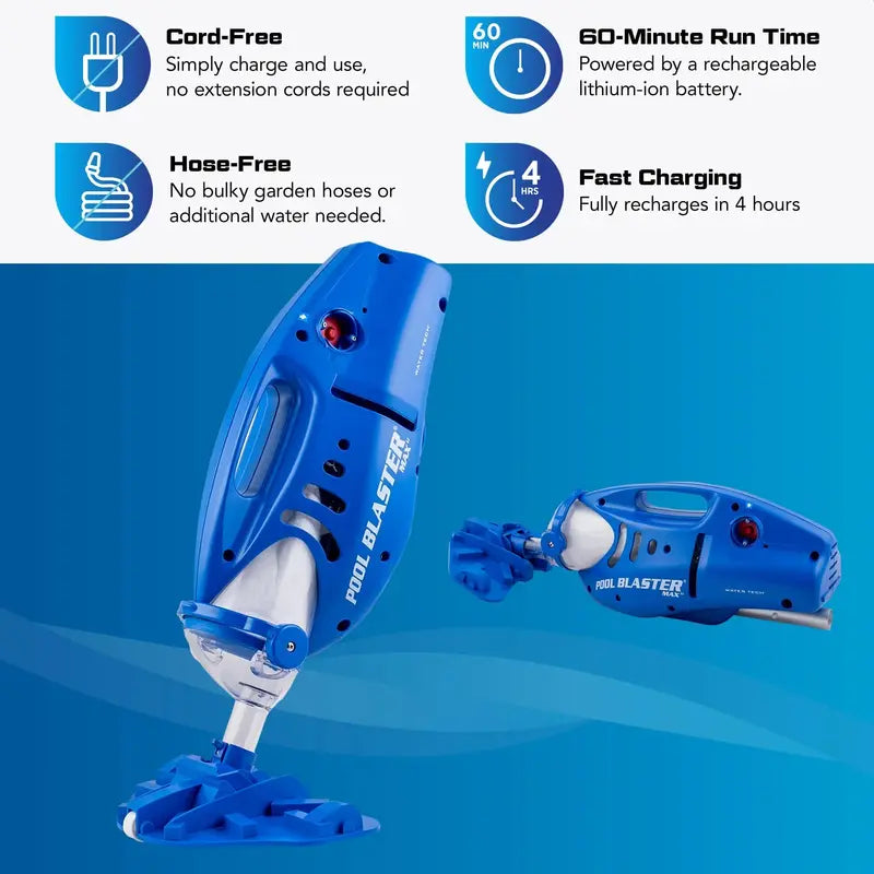 Water Tech Pool Blaster Max Li Cordless Pool Vacuum with P30 Motor for In-Ground & Above Ground Pools