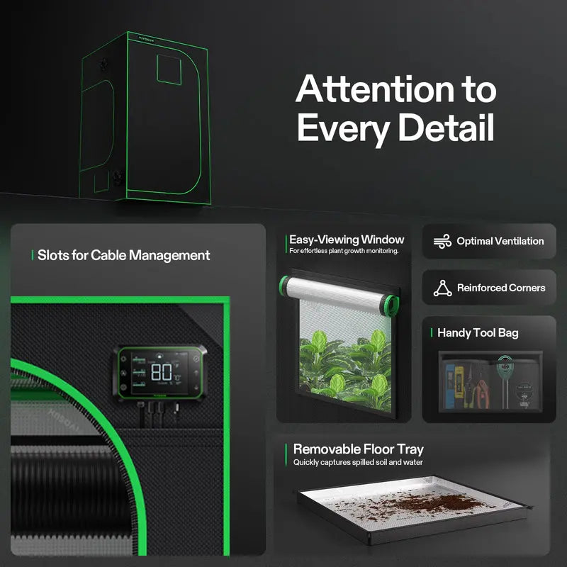 VIVOSUN S448 4×4 Grow Tent, 48″x48″x80â€? Lightproof Mylar, Durable Metal Frame, Easy Setup