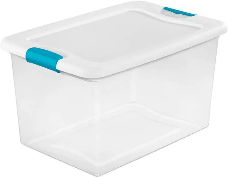 Sterilite 64-Quart Clear Storage Totes with Lids â€?Set of Six Durable Bins