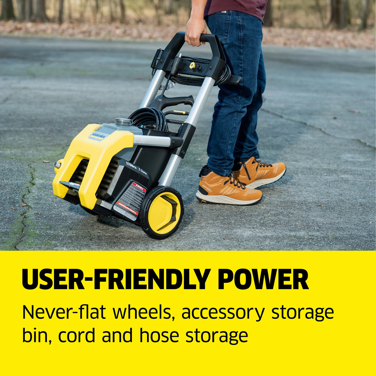 K?rcher Pressure Washer K1700, CETA Certified, 3 Spray Nozzles, Detergent Tank, for Cars, Driveways, Siding, Patios, 1.2 Max. GPM