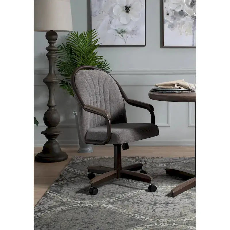 Swivel-and-Tilt Dining Chair â€?Casual Cushioned Caster Seat with Ergonomic Tilt