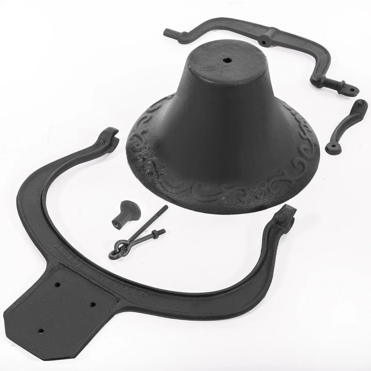 Xtremepowerus Vintage Dinner Bell Large Farmhouse Antique Bell Church Liberty School Large Church Bell, Black