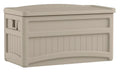Suncast 73 Gallon Resin Deck Box with Seat, Light Taupe