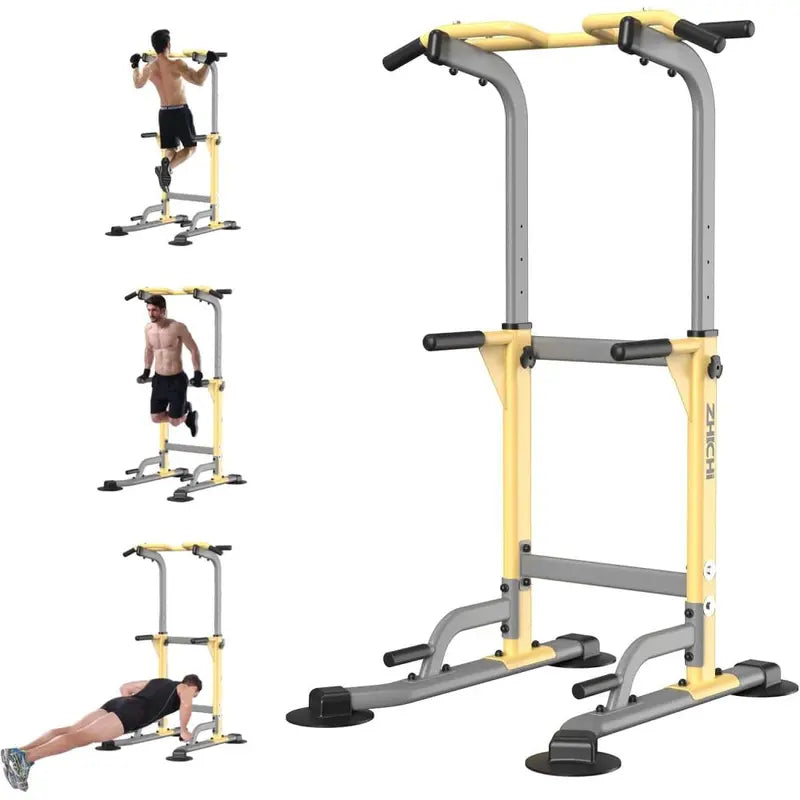 ZHICHI Pull-Up and Dip Station â€?Freestanding Multi-Grip Fitness Tower for Home Workouts