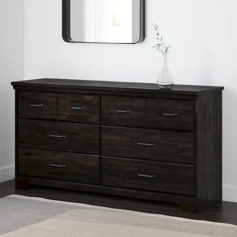 Versa Country Cottage Double Dresser â€?6-Drawer Rustic Bedroom Storage Solution