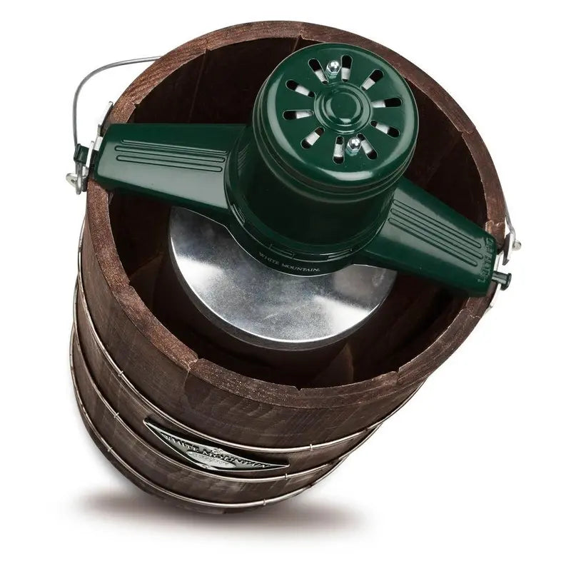 White Mountain 6-Quart Electric Ice Cream Maker â€?Green and Brown Woodgrain Design