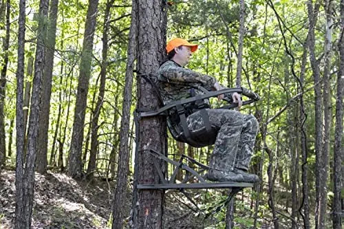 Summit Viper SD Lightweight Climbing Treestand â€?Aluminum Frame, Padded Seat, 300-Lb Capacity + Safety Harness