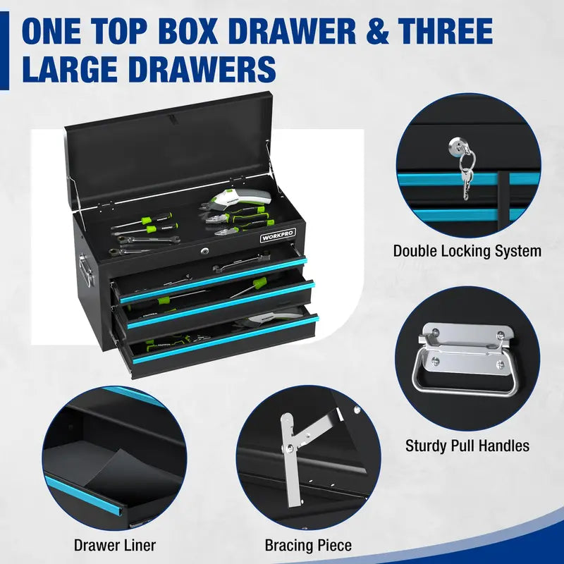 WORKPRO Sliding-Metal 5-Drawer Rolling Tool Cabinet â€?Mobile Storage Solution with Smooth Casters