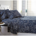 Twin XL Sized Modern Printed Sheet Set - Botanical Forest Blue