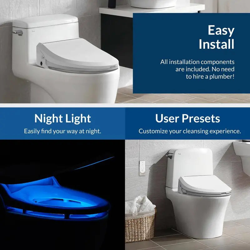 USPA 6800 Luxury Electric Bidet Seat â€?Elongated Toilet Compatibility, White Finish