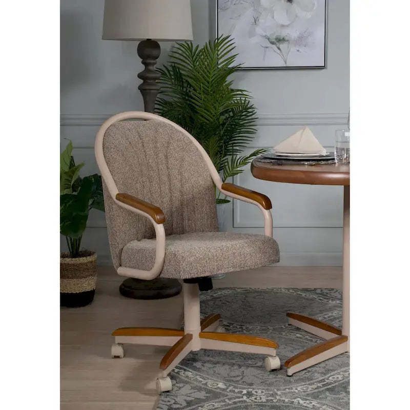 Swivel-and-Tilt Dining Chair â€?Casual Cushioned Caster Seat with Ergonomic Tilt