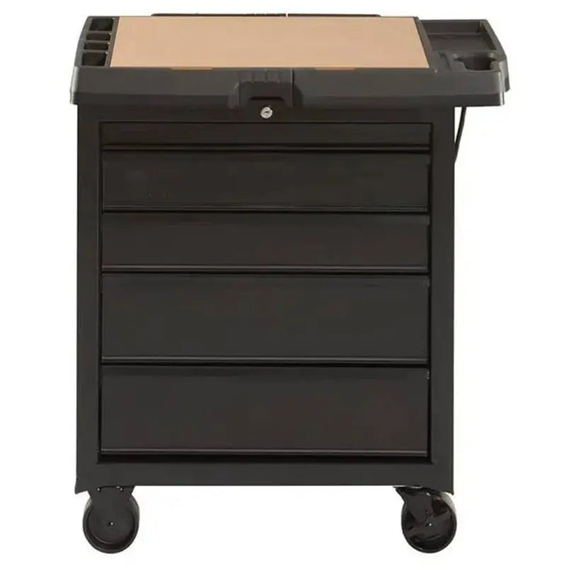 STST23151BK Mobile Workbench â€?31-Inch Black 5-Drawer Storage Cart with Casters