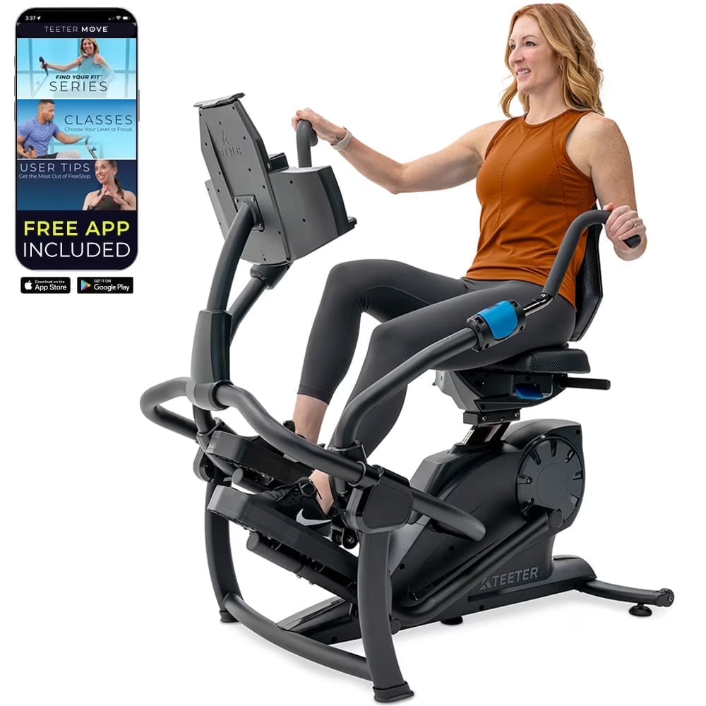Freestep LT7 Recumbent Cross Trainer Stepper - Zero - Impact Exercise W/Patented Physical Therapy Stride Technology; LCD Console W/21 Programs, Bluetooth HRM Compatible; Free App W/Trainer - LED Workouts