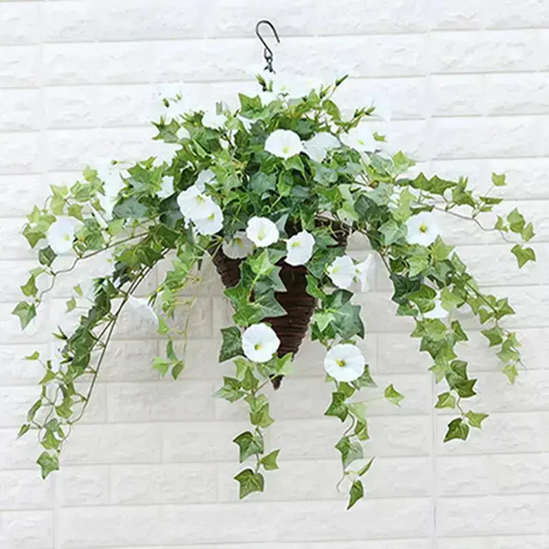 SunVista UV-Resistant Artificial Morning Glory Vine â€?Lifelike, Fade-Proof Floral Garland (Buy One, Get One Free)