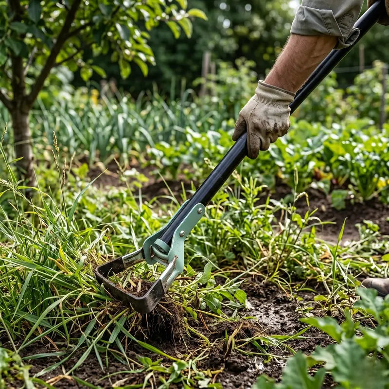 Stirrup Hoe with Telescoping Steel Pole â€?Precision Garden Weeding Tool