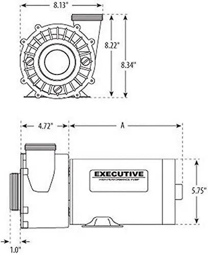 Waterway 4.5HP 230V Dual-Speed Spa Pump â€?Side-Discharge Model 3421821-1A, 48-Frame Executive Series