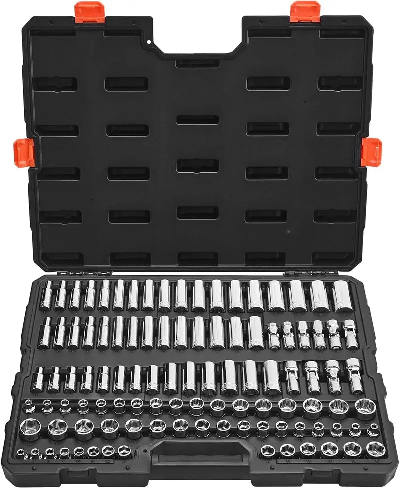 VEVOR Professional Mechanics Tool Set â€?Metric & Standard Socket Kit with Deep and Regular Sockets