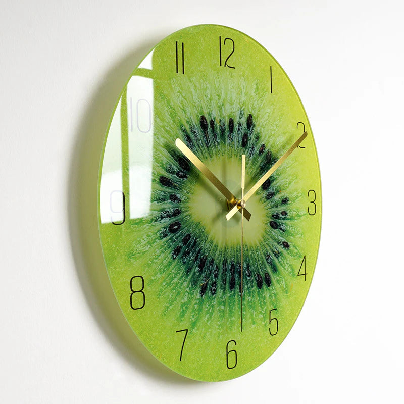 Modern Silent Quartz Wall Clock – Glass Style Living Room Decor (Battery Powered)