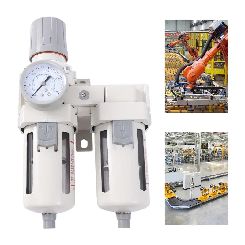 YIYIBYUS 1/2â€?NPT Air Pressure Regulator, Air Dryer Filter System, Water Trap Separator Semi-automatic Drain