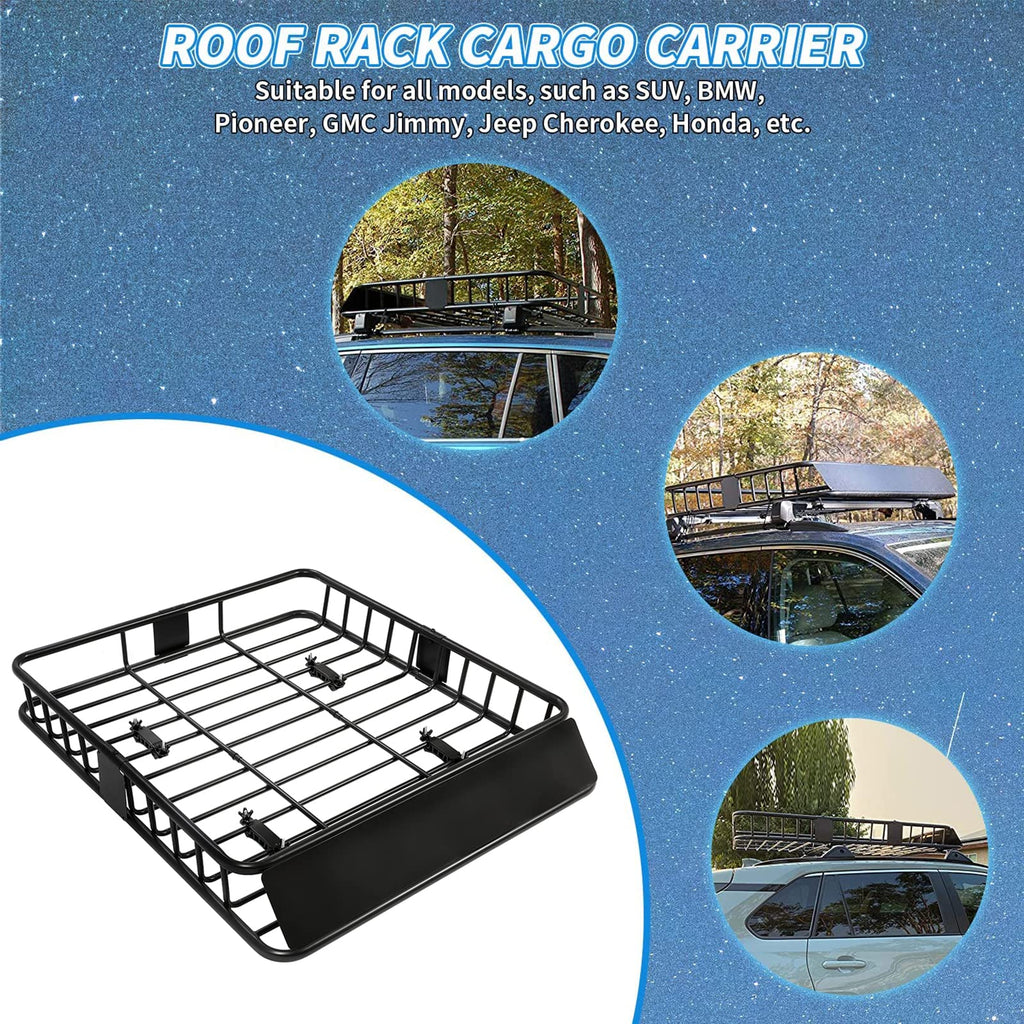 ECOTRIC 64 x 38 x 4'' Universal Roof Rack Cargo Carrier Basket