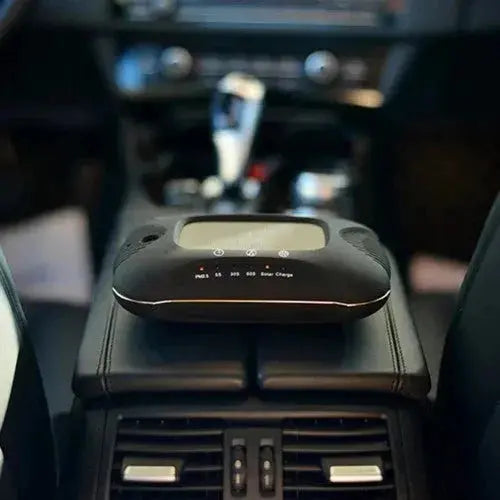 USB-Powered Car Air Purifier with Aroma Diffuser, Auto Mist Humidification, HEPA Filtration & PM2.5 Removal (White)