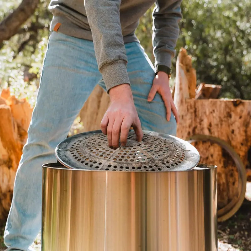 Solo Stove Bonfire 2.0 Smokeless Fire Pit â€?19.5â€?Stainless Steel Portable Outdoor Fireplace with Stand & Ash Pan, Perfect for 4â€? People