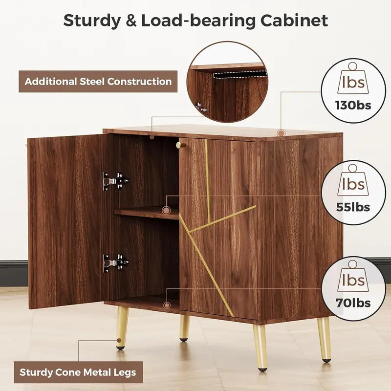 Versatile Free-Standing Wooden Cabinet â€?Sleek Black Storage Unit for Living Rooms, Bedrooms, or Entryways