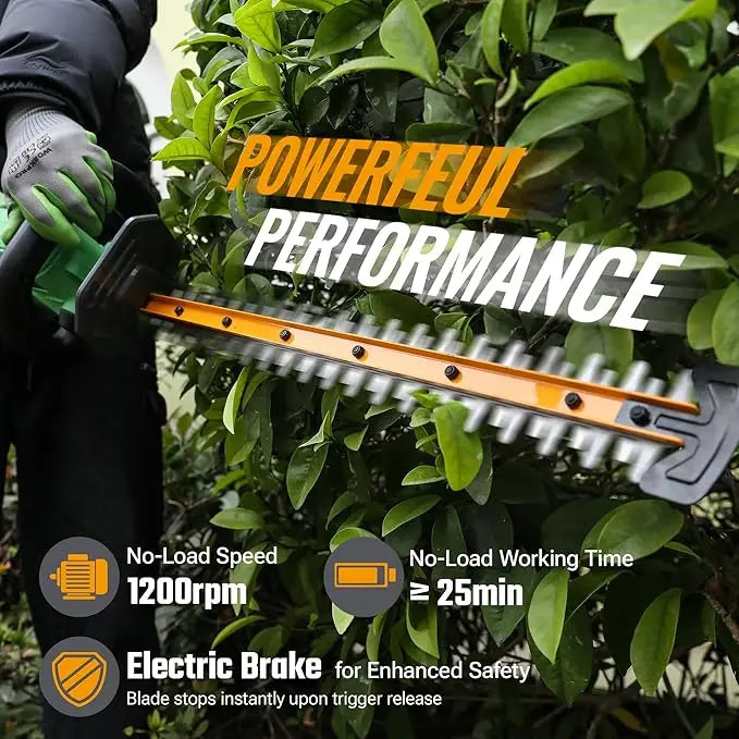 WORKPROX 20V 22-Inch Dual-Action Hedge Trimmer â€?3/4-Inch Cutting Capacity for Clean Branch Removal
