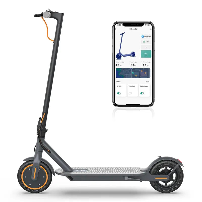 VOLPAM SP03 Folding Electric Scooter, 350W Motor, 21 Mile Range, 19 MPH Speed, App Control, Solid Tires, UL2272 Certified