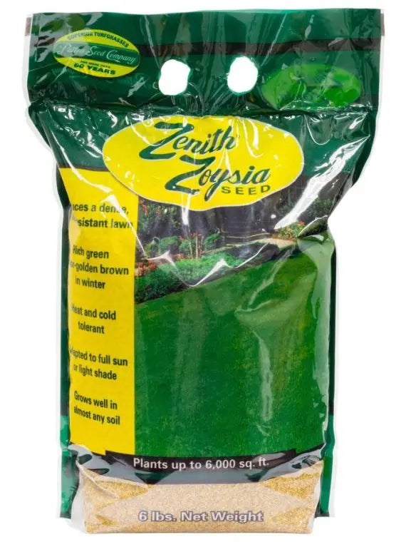 Zenith Zoysia Grass Seed â€?6 lb Bag, Shade & Drought Tolerant, Covers 6,000 sq ft, Dark Green Medium Texture