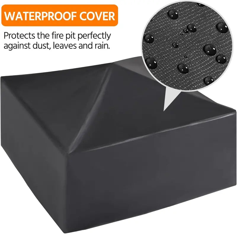 Yaheetech 32-Inch Square Fire Pit Table â€?Multifunctional Outdoor Heating Unit for Patios, Gardens, Camping & Picnics