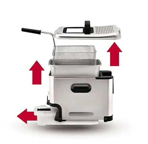 T-fal Ultimate Steel Deep Fryer â€?3.5L Capacity with Basket, Precise Temperature Control & Oil-Level Indicator