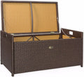 Weather-Resistant Rattan-Style Outdoor Storage Bench â€?60-Gallon Capacity with Cushioned Seat