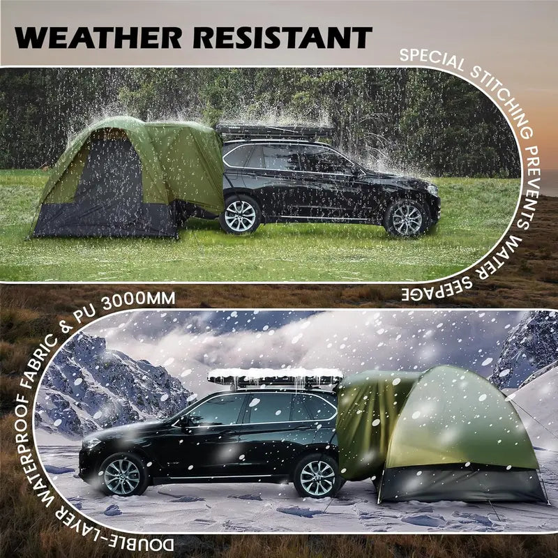 Waterproof SUV Car Tent â€?PU3000mm Double-Layer Design, Tailgate-Compatible, Includes Storage Bag & Rainfly