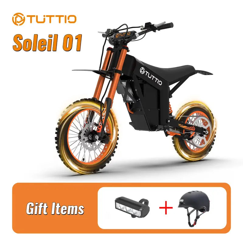 Tuttio Soleil01 2000W Electric Dirt Bike â€?48V/21Ah, 37 MPH Full-Suspension E-Motorcycle (12â€?& 14â€?Tires)