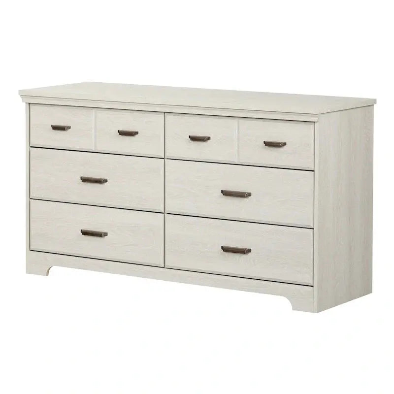 Versa Country Cottage Double Dresser â€?6-Drawer Rustic Bedroom Storage Solution