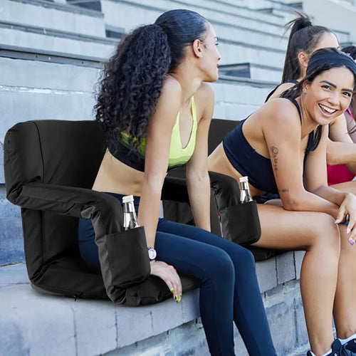 Stadium-Style Folding Bleacher Chair â€?Ergonomic Back Support & 6 Adjustable Recline Positions